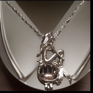 Mermaid Locket With SaltWater Light Pink Pearl Locket On A Stamped925 Necklace